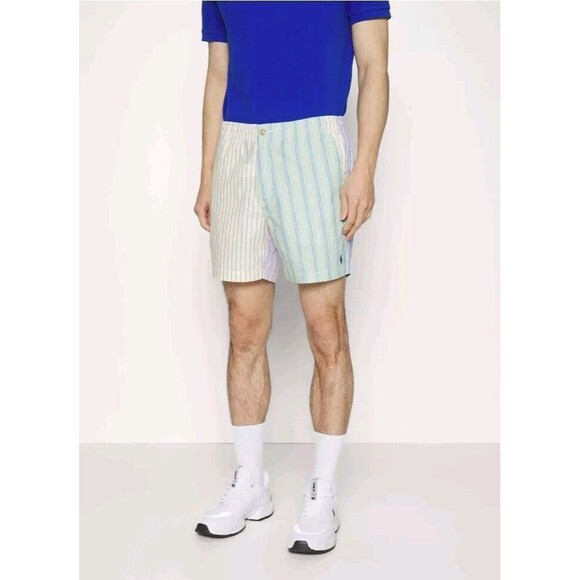 NWT Polo Ralph Lauren Flat Front Multi-Color Stripe Shorts 6" Classic Fit XXL